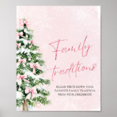 Pink Bows Weihnachtsbaum Familie Tradition Spiel Poster (Vorne)