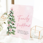 Pink Bows Weihnachtsbaum Familie Tradition Spiel Sockelschild