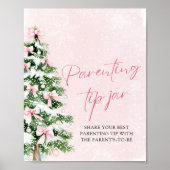 Pink Bows Weihnachtsbaum Parentation Tip Jar Spiel Poster (Vorne)