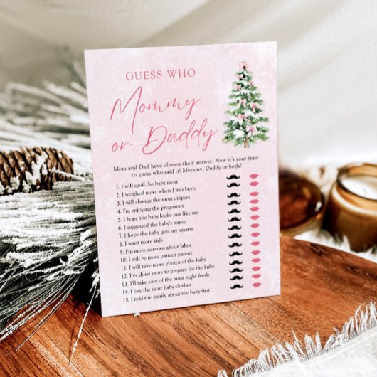 Pink Bows Weihnachtsbaum Ratet Wer Mama oder Vater Einladung