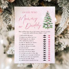 Pink Bows Weihnachtsbaum Ratet Wer Mama oder Vater Einladung