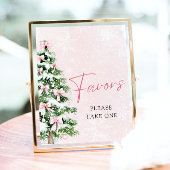 Pink Bows Weihnachtsbaum Winter Baby Duschfavorite Poster