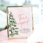 Pink Bows Weihnachtsbaum Zeit Kapselspiel-Zeichen Poster