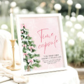 Pink Bows Weihnachtsbaum Zeit Kapselspiel-Zeichen Poster