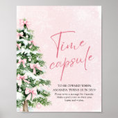 Pink Bows Weihnachtsbaum Zeit Kapselspiel-Zeichen Poster (Vorne)