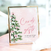Pink Bows Weihnachtsbaumkarten und Geschenke Unter Poster