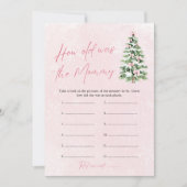 Pink Bows Weihnachtsjunge wie alt war Mama Game Einladung (Vorderseite)