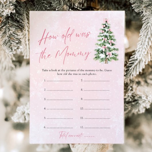 Pink Bows Weihnachtsjunge wie alt war Mama Game Einladung