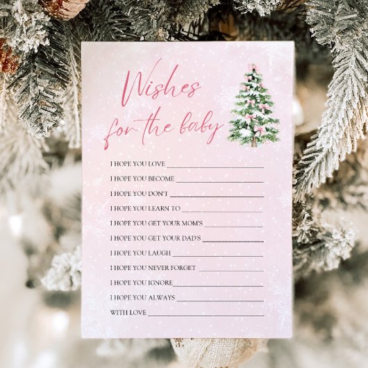 Pink Bows Weihnachtswünsche für Babyberatung Spiel Einladung