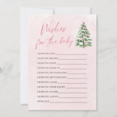 Pink Bows Weihnachtswünsche für Babyberatung Spiel Einladung (Vorderseite)