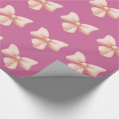 Pink Bows Wrapper Paper Geschenkpapier (Ecke)