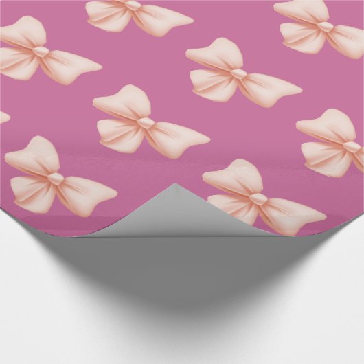 Pink Bows Wrapper Paper Geschenkpapier (Ecke)