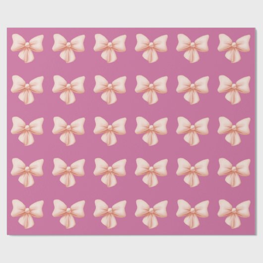 Pink Bows Wrapper Paper Geschenkpapier (Flach)