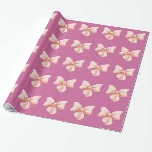 Pink Bows Wrapper Paper Geschenkpapier (Ungerollt)