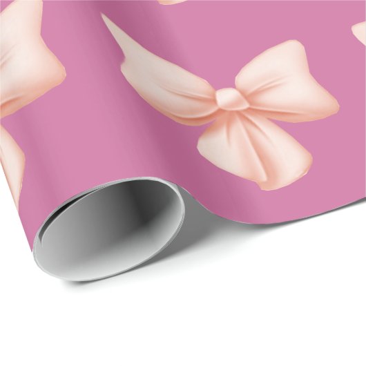Pink Bows Wrapper Paper Geschenkpapier (Rolleneckpunkt)