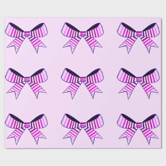 Pink Bows Wrapper Paper Geschenkpapier (Flach)