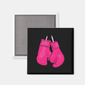 Pink Boxing Handschuhe Brustkrebs Bewusstsein Cool Magnet (Vorderseite/Rückseite)