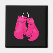 Pink Boxing Handschuhe Brustkrebs Bewusstsein Cool Magnet (Vorne)