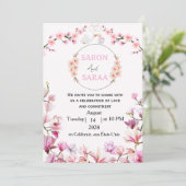 Pink Boy-Girl Baby Shower Invitation Einladung (Stehend Vorderseite)