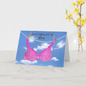 Pink Bra Friendship Spaß Karte (Gelbe Blume)