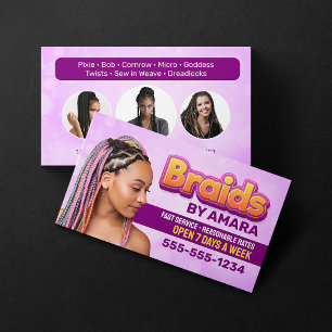 Pink Braids Salon African Hair Braiding Friseur St Visitenkarte