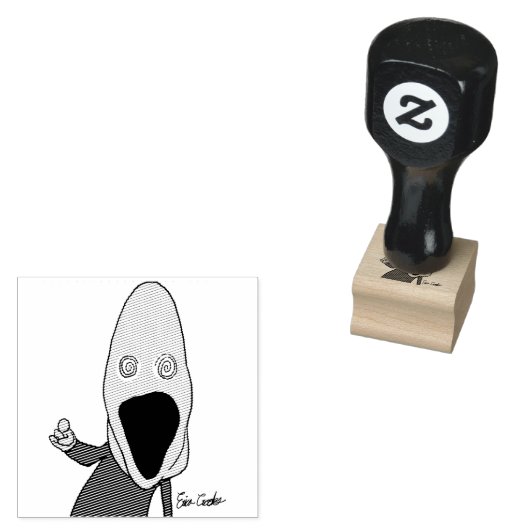 Pink brainwashed puppet pointing gummistempel (Stempel)