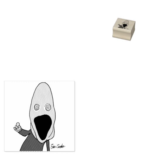 Pink brainwashed puppet pointing gummistempel (Stempel)