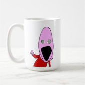Pink brainwashed puppet pointing kaffeetasse (Links)