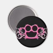 Pink Brass Knuckles Magnet (Vorderseite/Rückseite)