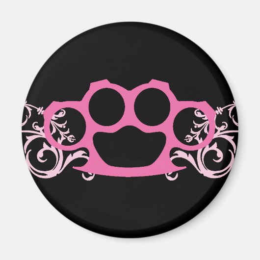 Pink Brass Knuckles Magnet (Vorne)