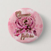 Pink Breast Cancer Awareness Black Woman Button (Vorderseite)