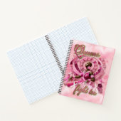 Pink Breast Cancer Awareness Black Woman Notebook Notizblock (Innenseite)