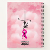 Pink Breast Cancer Awareness Black Woman Notebook Notizblock (Rückseite)