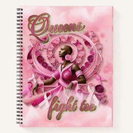 Pink Breast Cancer Awareness Black Woman Notebook Notizblock