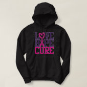 Pink Breast Cancer Awareness Love Hope Cure Heart Hoodie (Design vorne)
