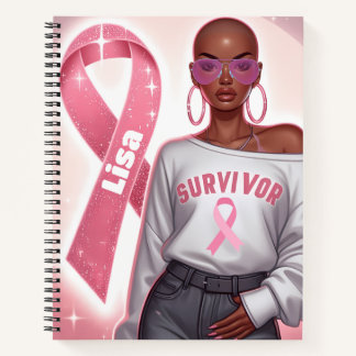Pink Breast Cancer Awareness Spiral Notebook Notizblock