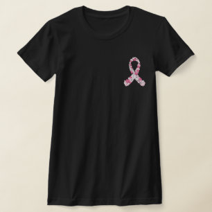 Pink Breast Cancer Blume Ribbon anpassbar Jahr T-Shirt