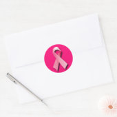 PINK BREAST CANCER RIBBBON RUNDER AUFKLEBER (Umschlag)