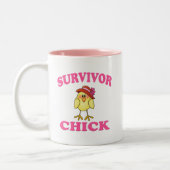 Pink Breast Cancour Survivor Chick Zweifarbige Tasse (Links)