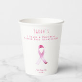 Pink Breast Cancour Survivor Fundraiser Party Pappbecher (Rückseite)