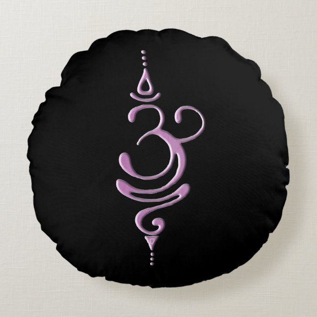 Pink Breathe  Rundes Kissen (Vorderseite)