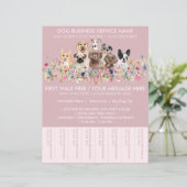 Pink Breeds Dog Walker Budget Tickets Flyer (Stehend Vorderseite)