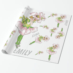 Pink Briar Rose Blume Floral Funny Niedlich Girl Geschenkpapier