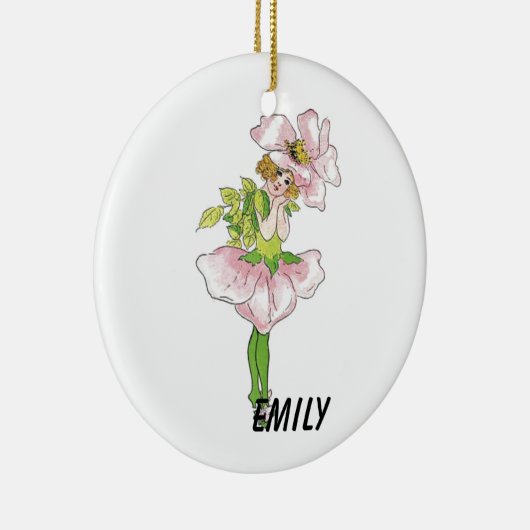 Pink Briar Rose Blume Floral Funny Niedlich Girl Keramikornament (Rechts)