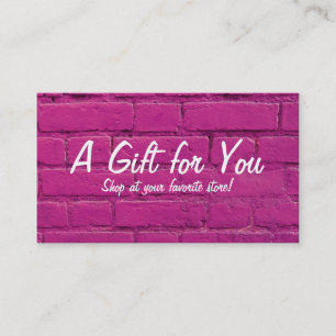 Pink Brick Geschenkkarte Rabattkarte