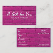 Pink Brick Geschenkkarte Rabattkarte (Vorne/Hinten)