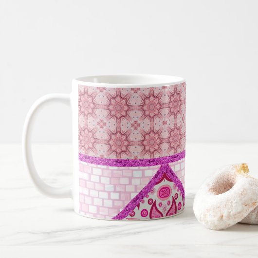 Pink Brick Paisley Tasse (Mit Donut)