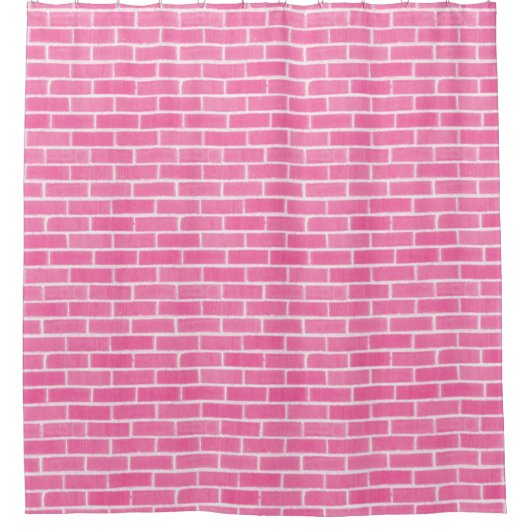 Pink Brick Wall Duschvorhang (Vorderseite)