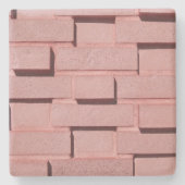 Pink Brick Wall Square Untersetzer (Vorderseite)