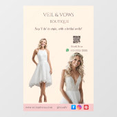 Pink Bridal Bliss Celebrate Love Happiness Wedding Fensteraufkleber (Blatt)